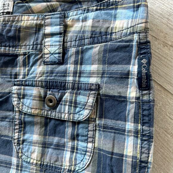 Vintage Columbia Bermuda shorts low rise plaid  Y2K blue outdoor skater golf 6 - Picture 5 of 7